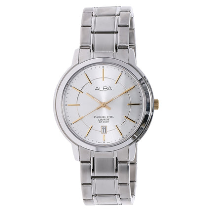 Alba AS9A49X1 White Dial Stainless Steel Strap