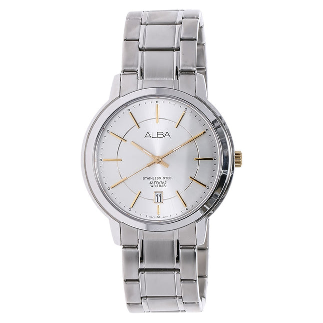 Alba AS9A49X1 White Dial Stainless Steel Strap