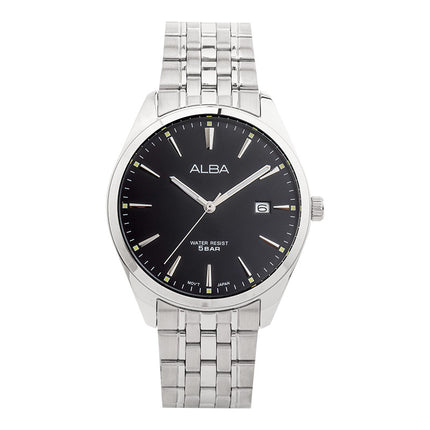 Alba AS9Q93X1 Men Black Dial Stainless Steel Strap