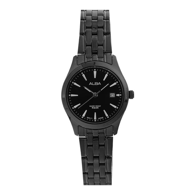 Alba AH7BP3X1 Ladies Black Dial Black Stainless Steel Strap