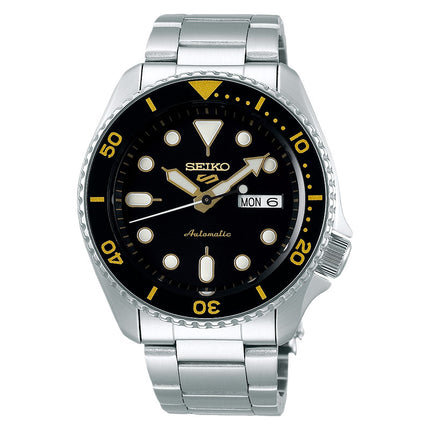 Seiko 5 Sports SRPD57K1 5KX SKX Sports Style Automatic Black Dial Stainless Steel Strap