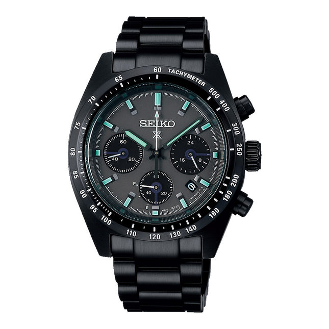 Seiko Prospex SSC917P1 Black Series Night Vision Speedtimer Solar Chronograph Stainless Steel Strap