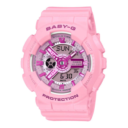 Casio Baby-G BA-110YK-4ADR Y2K Inspired Digital Analog Dial Pink Resin Band