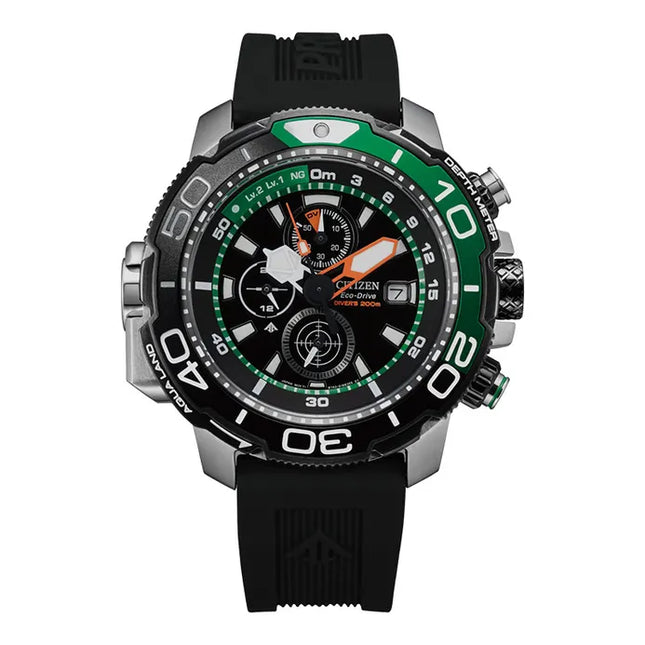 Citizen Promaster BJ2168-01E Aqualand Eco Drive Black Dial Black Rubber Strap