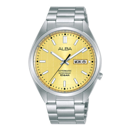 Alba Mechanical AL4325X1 Automatic Men Gilt Patterned Dial Stainless Steel Strap