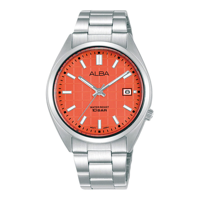 Alba Active AG8M39X1 Raspberry Gelato Series Orange Patterned Dial Stainless Steel Strap