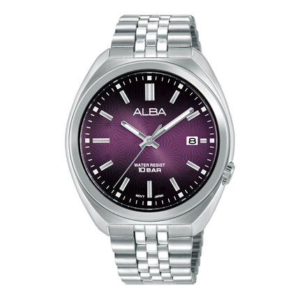Alba Active AS9W37X1 Men Purple Gradation Dial Stainless Steel Strap