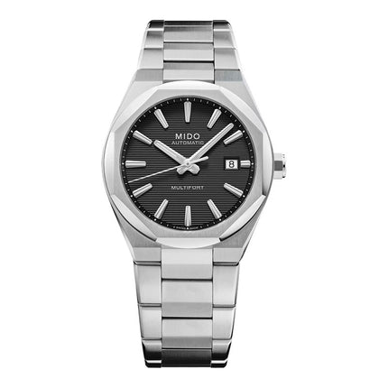 MIDO Multifort 8 M055.507.11.051.00 One Crown Octagonal Black Dial Stainless Steel Strap