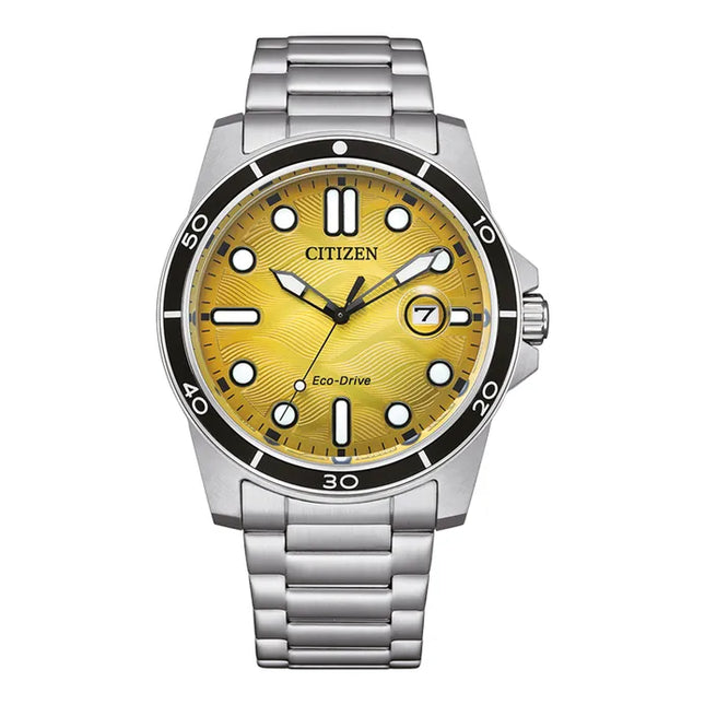 Citizen Eco Drive AW1816-89X Men Yellow Dial Stainless Steel Strap