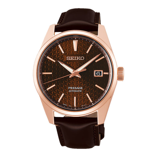 Seiko Presage SPB170J1 Sharp Edged Susutake Brown-Toned Smoked Brown Leather Strap