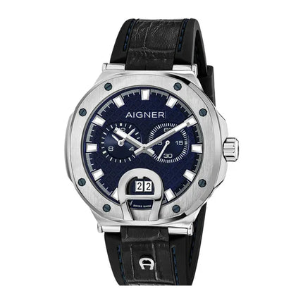 Aigner Taviano ARWGA0000708 Men Blue Dial Black Leather Strap