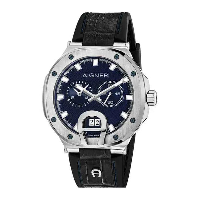 Aigner Taviano ARWGA0000708 Men Blue Dial Black Leather Strap