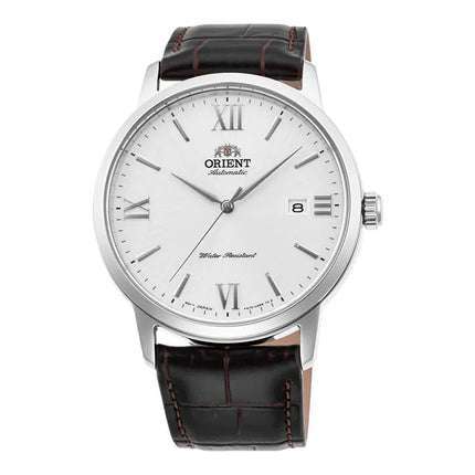 Orient Symphony IV RA-AC0F12S Automatic Man White Dial Dark Brown Leather Strap
