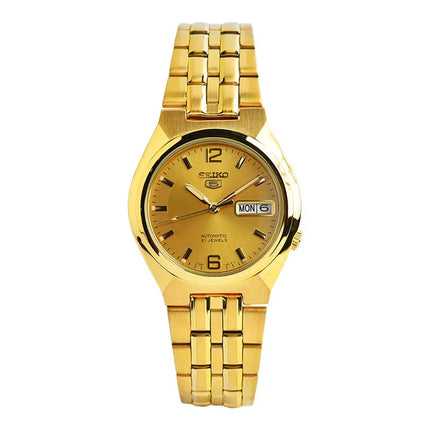 Seiko 5 Sports SNKL64K1 Automatic Gold Dial Gold Stainless Steel Strap
