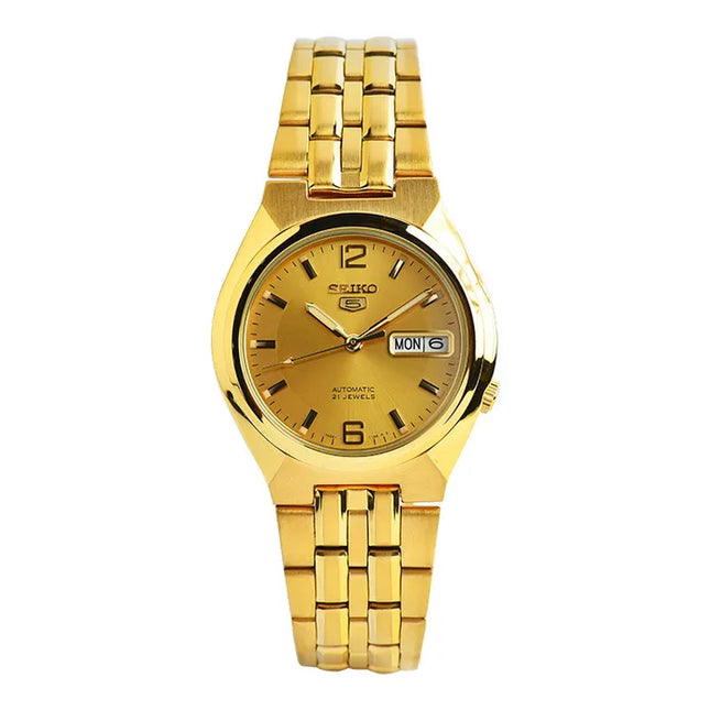 Seiko 5 Sports SNKL64K1 Automatic Gold Dial Gold Stainless Steel Strap