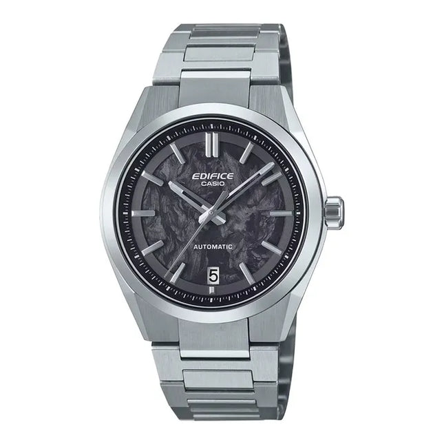 Casio Edifice EFK-100CD-1ADR Men Automatic Forged Carbon Black Dial Stainless Steel Band