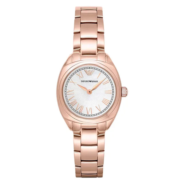 Emporio Armani Dress AR11038 Ladies Silver Dial Rose Gold Stainless Steel Strap