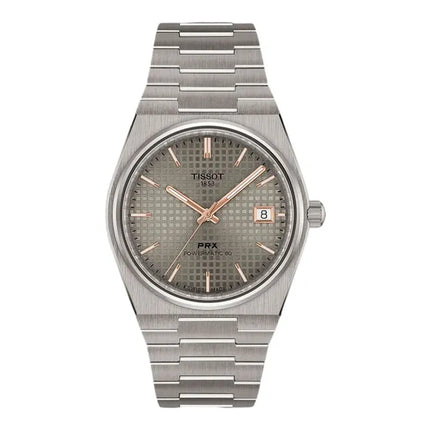 Tissot PRX 38mm T-Classic T137.807.44.061.00 Men Anthracite Dial Grey Titanium Strap
