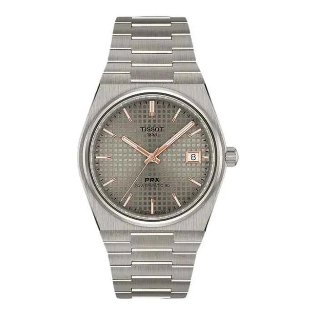 Tissot PRX 38mm T-Classic T137.807.44.061.00 Men Anthracite Dial Grey Titanium Strap