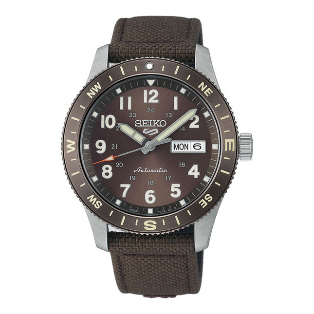 Seiko 5 Sports HDB009K1 Men Automatic Field in Coyote Brown Dial Nylon Strap