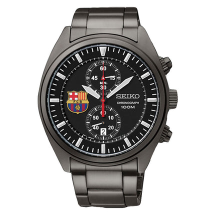 Seiko Chronograph SNN267P1 Black Dial Gunmetal Stainless Steel Strap