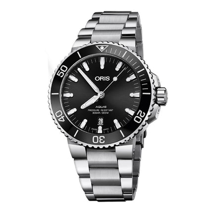 Oris Aquis 01-733-7730-4134-07-8-24-05PEB Date Black Dial Stainless Steel Strap