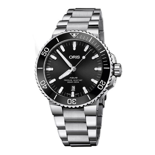 Oris Aquis 01-733-7730-4134-07-8-24-05PEB Date Black Dial Stainless Steel Strap