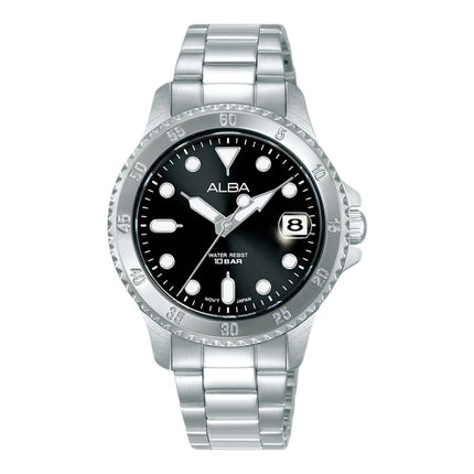Alba Active AG8Q45X1 Ladies Black Dial Stainless Steel Strap