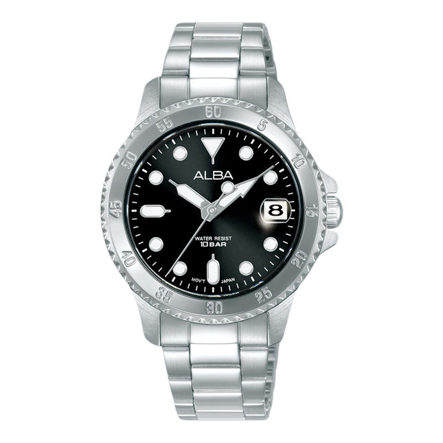 Alba Active AG8Q45X1 Ladies Black Dial Stainless Steel Strap
