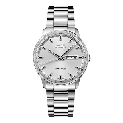 Mido Commander M021.430.11.031.00 Datoday Automatic Silver Dial Stainless Steel Strap