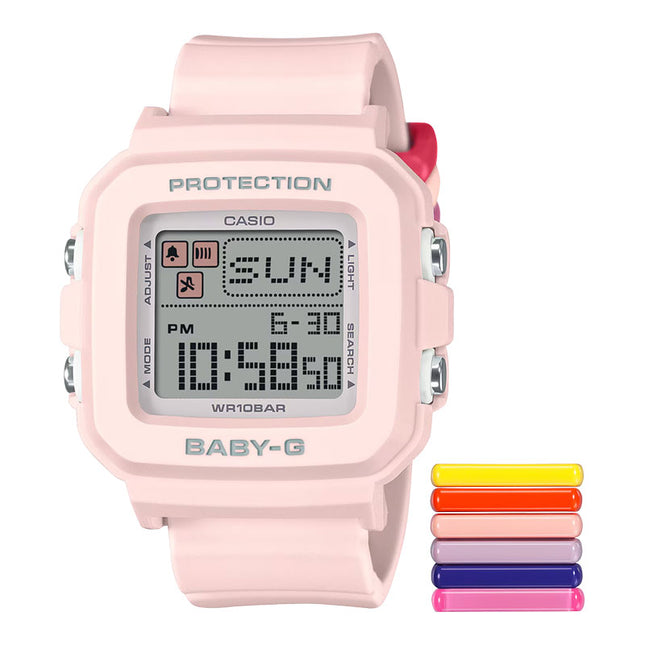 Casio Baby-G + Plus BGD-10L-4DR Ladies Digital Dial Light Pink Resin Band