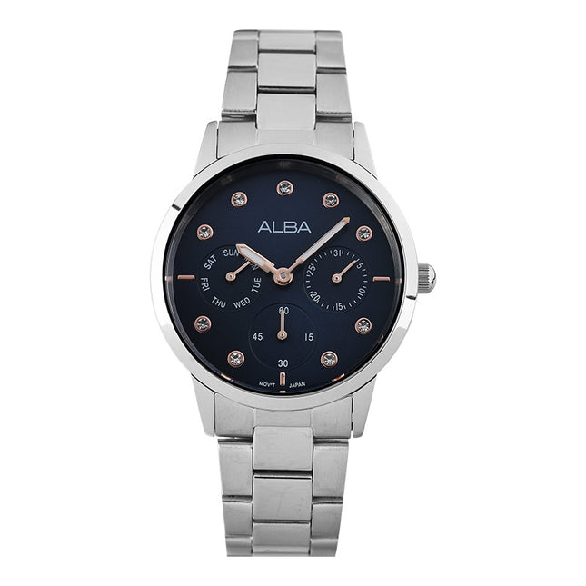 Alba AP6727X1 Ladies Multifunction Blue Dial Stainless Steel Strap