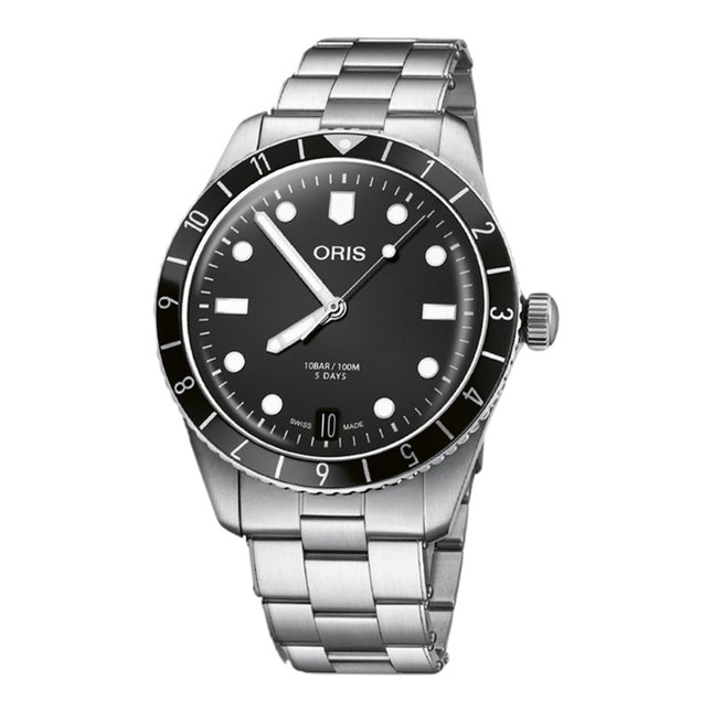 Oris Divers Sixty-Five 01-400-7772-4054-07-8-20-18 12H Calibre 400 Black Dial Stainless Steel Strap