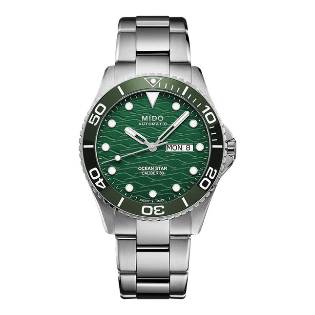 MIDO Ocean Star 200C M042.430.11.091.00 Men Automatic Green Dial Stainless Steel Strap