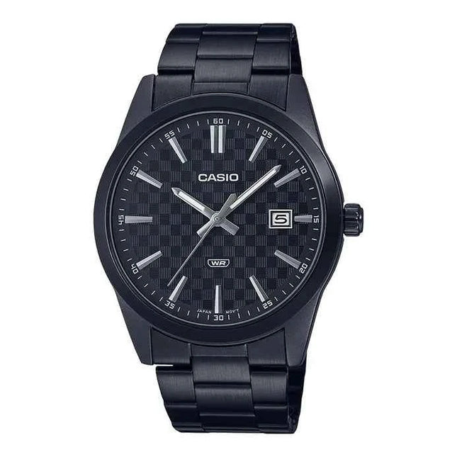 Casio General MTP-VD03B-1AUDF Men Black Dial Black Stainless Steel Band