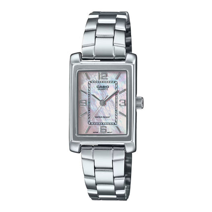 Casio General LTP-1234DS-4ADF Tank Ladies Mother Of Pearl Dial Stainless Steel Band