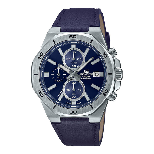 Casio Edifice EFV-640L-2AVUDF Chronograph Men Blue Dial Blue Leather Band