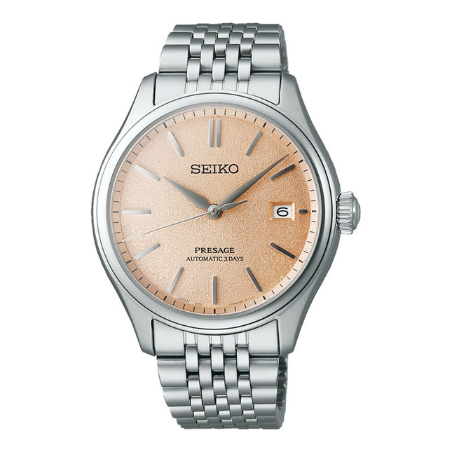 Seiko Presage SPB467J1 Automatic Classic Series Araigaki Pale Persimmon Dial Stainless Steel Strap