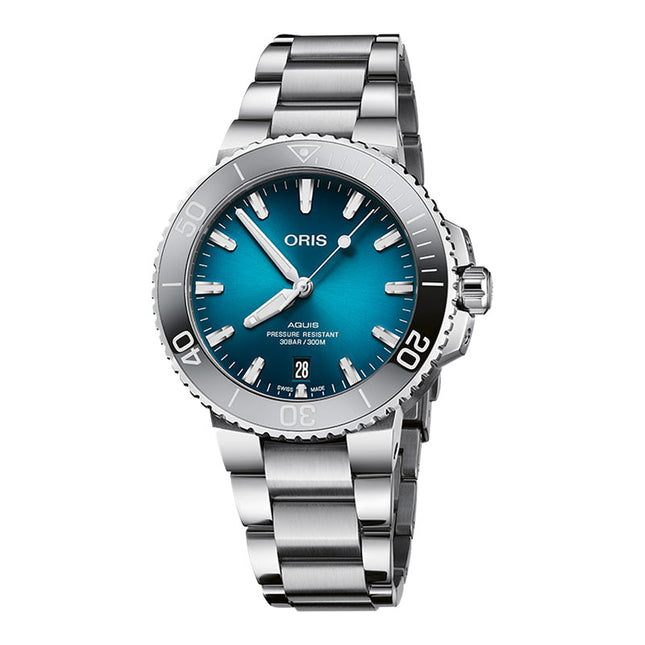 Oris Aquis 01-733-7732-4155-07-8-21-05PEB Date Blue Dial Stainless Steel Strap