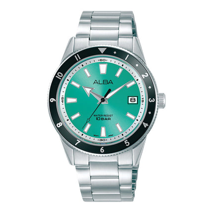 Alba Active AS9U87X1 Men Turquoise Dial Stainless Steel Strap