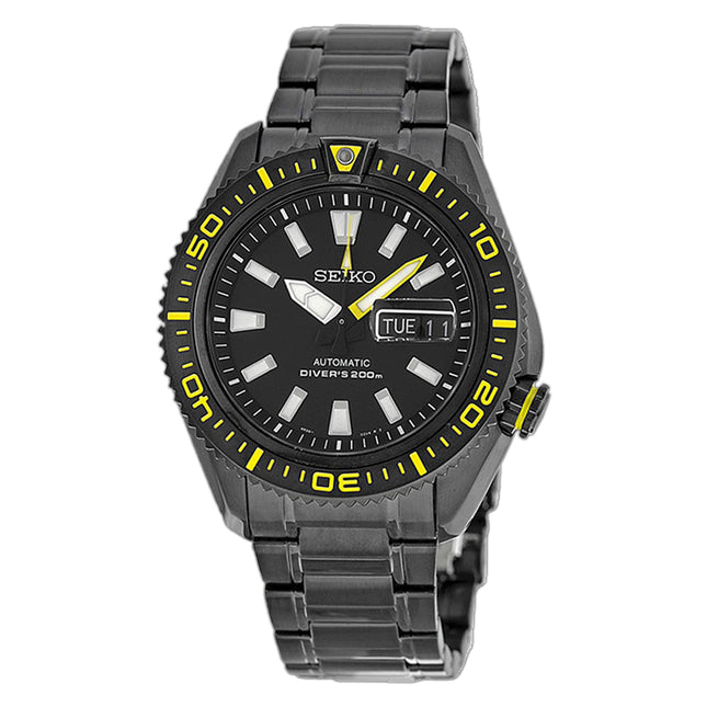 Seiko Automatic SRP499K1 Men Divers 200M Black Dial Black Stainless Steel Strap