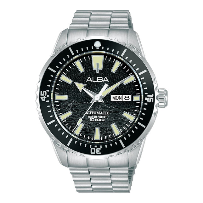 Alba Mechanical AL4743X1 Automatic Men Black Dial Stainless Steel Strap