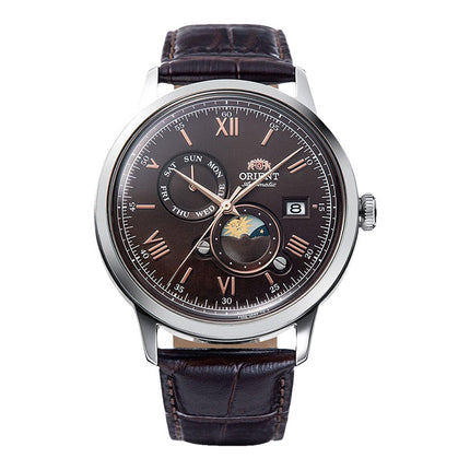 Orient Classic RA-AK0804Y Bambino Automatic Sun & Moon Dark Brown Dial Dark Brown Leather Strap