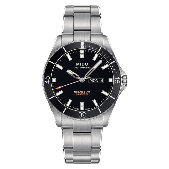 MIDO Ocean Star M026.430.11.051.00 Caliber 80 Automatic Black Dial Stainless Steel Strap