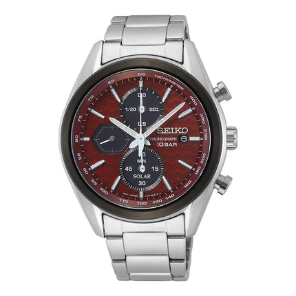 Seiko Solar SSC771P1 Chronograph Red Dial Stainless Steel Strap