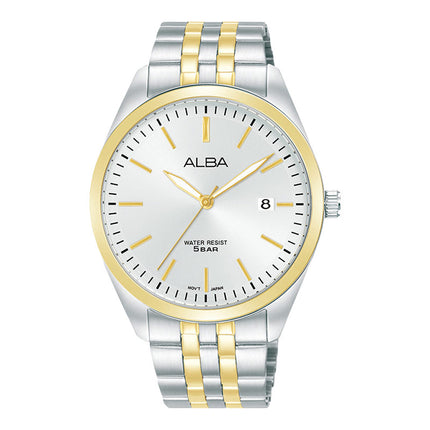 Alba Prestige AS9S12X1 Men Silver Dial Dual Tone Stainless Steel Strap