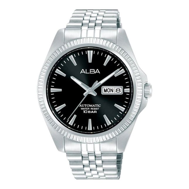 Alba Mechanical AL4789X1 Men Black Dial Stainless Steel Strap