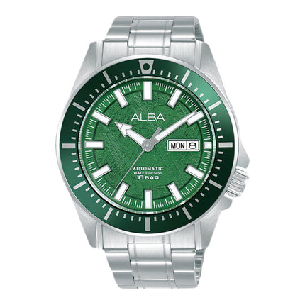 Alba Mechanical AL4713X1 Automatic Men Green Dial Stainless Steel Strap