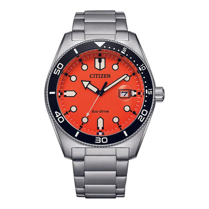 Citizen Eco Drive AW1760-81X Orange Dial Stainless Steel Strap
