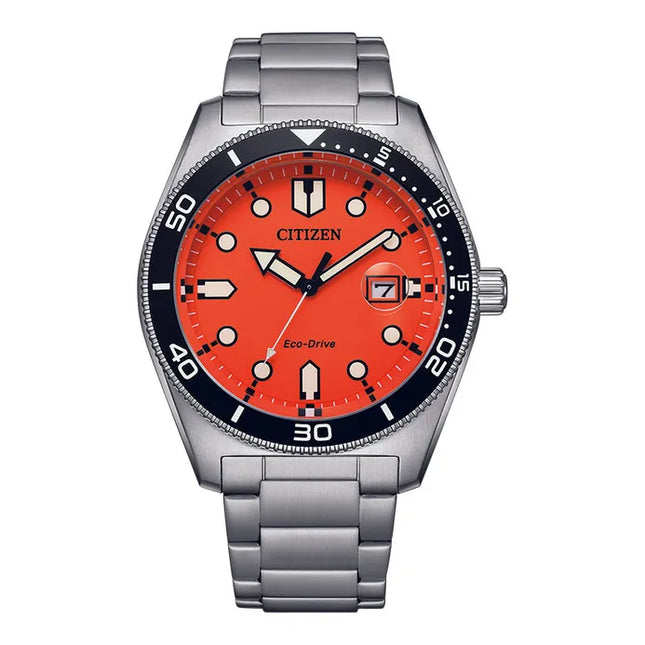 Citizen Eco Drive AW1760-81X Orange Dial Stainless Steel Strap
